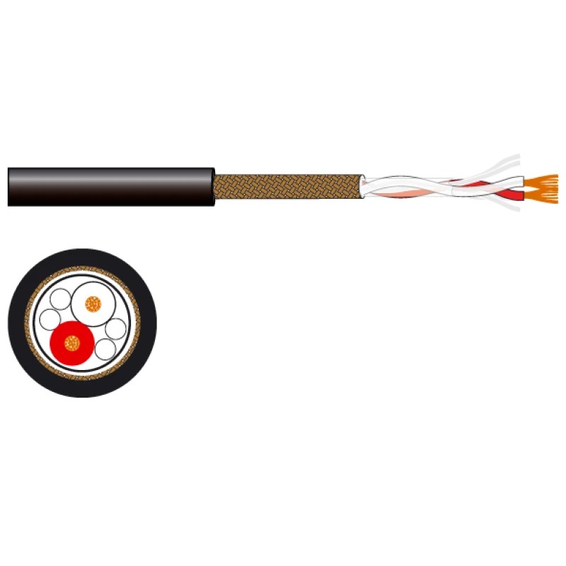 CA-90-NE - Rollo de cable micrófono/línea de 2 conductores
