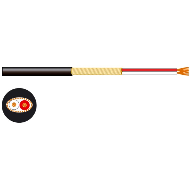 CA-92 - Rollo de cable micrófono/línea de 2 conductores