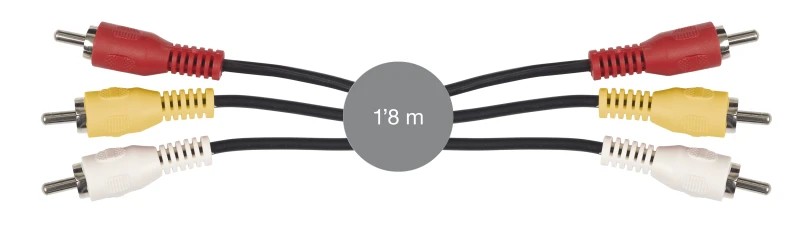 SV-696-2 - Cable de vídeo RCA macho vídeo + 2 RCA macho audio estéreo a RCA macho vídeo + 2 RCA macho audio estéreo