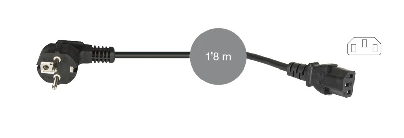 SR-420 - Cable alimentación CA Schuko macho a IEC 60320 C13 hembra