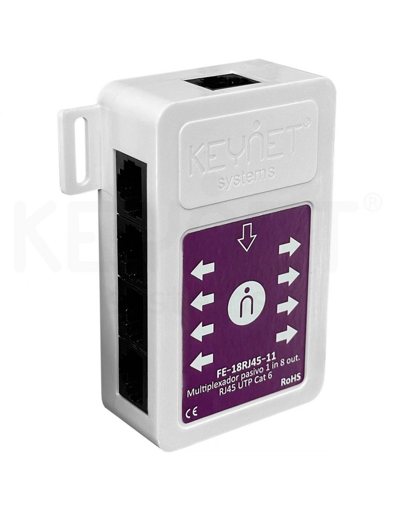 Multiplexador pasivo 1x8 RJ45 UTP FE-18RJ45-11