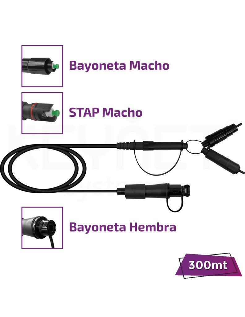 Latiguillo extensor Bayoneta (comp. MiniHuawei) TF-EXT-15-MHH-DU21M-SA-300-PR