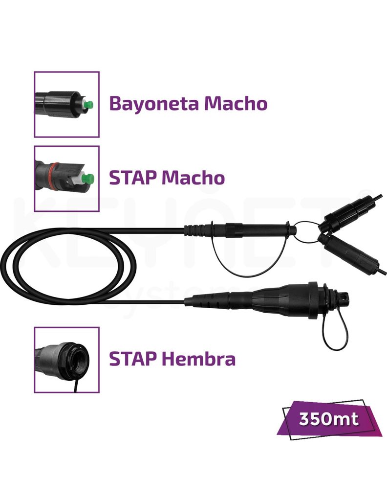 Latiguillo extensor Stap (comp. Optit) TF-EXT-16-HTAPH-DU21M-SA-350-PR