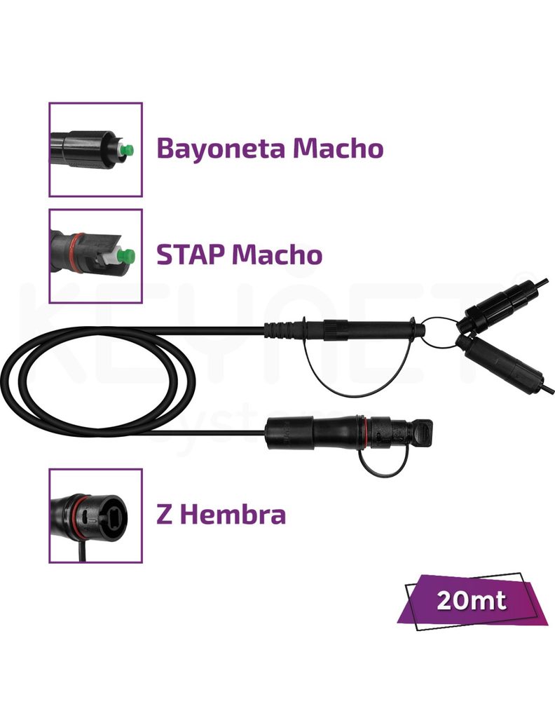 Latiguillo extensor Z (comp. ZTE) TF-EXT-18-ZH-DU21M-SA-020-PR