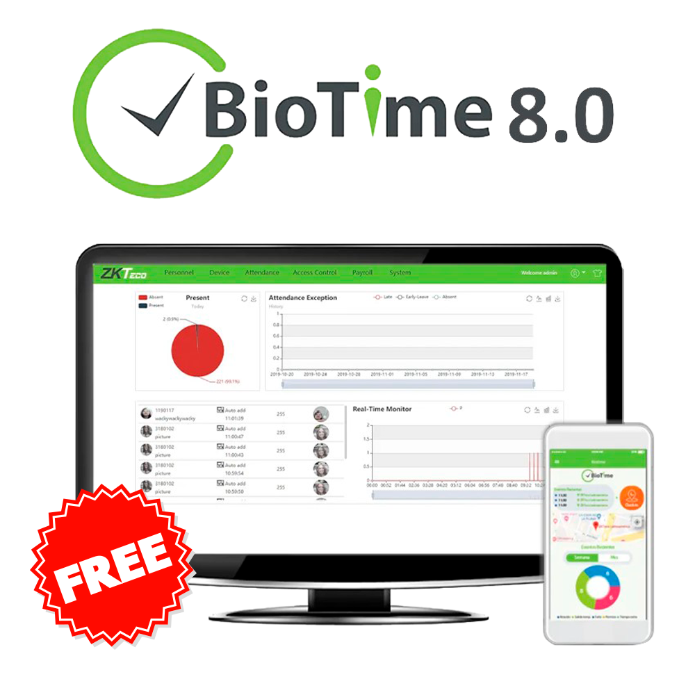 ZK-BIOTIME8-2 Licencia software control de presencia