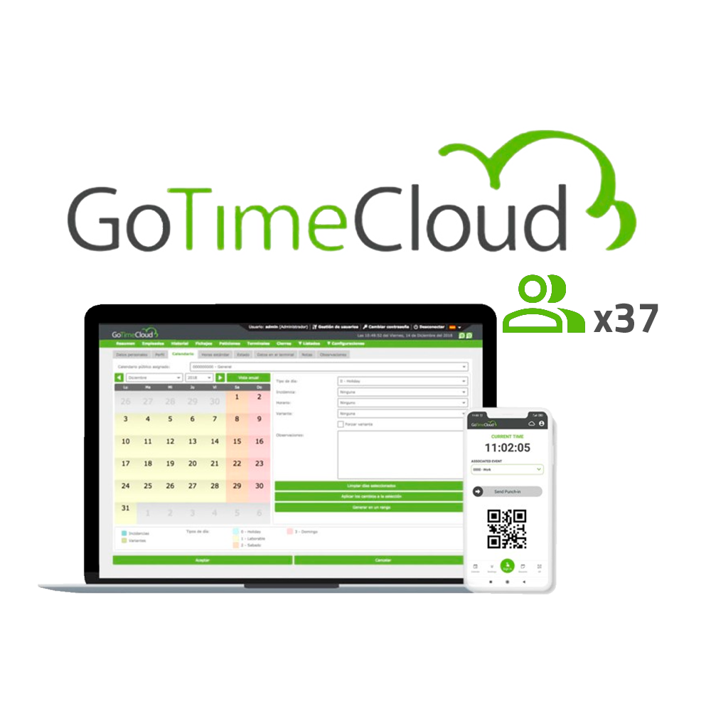 ZK-GOTIMECLOUD-37 Licencia nube control de presencia