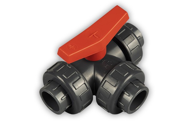TF10TF3KHPVC Válvula de 3 vías para tubería de 25mm