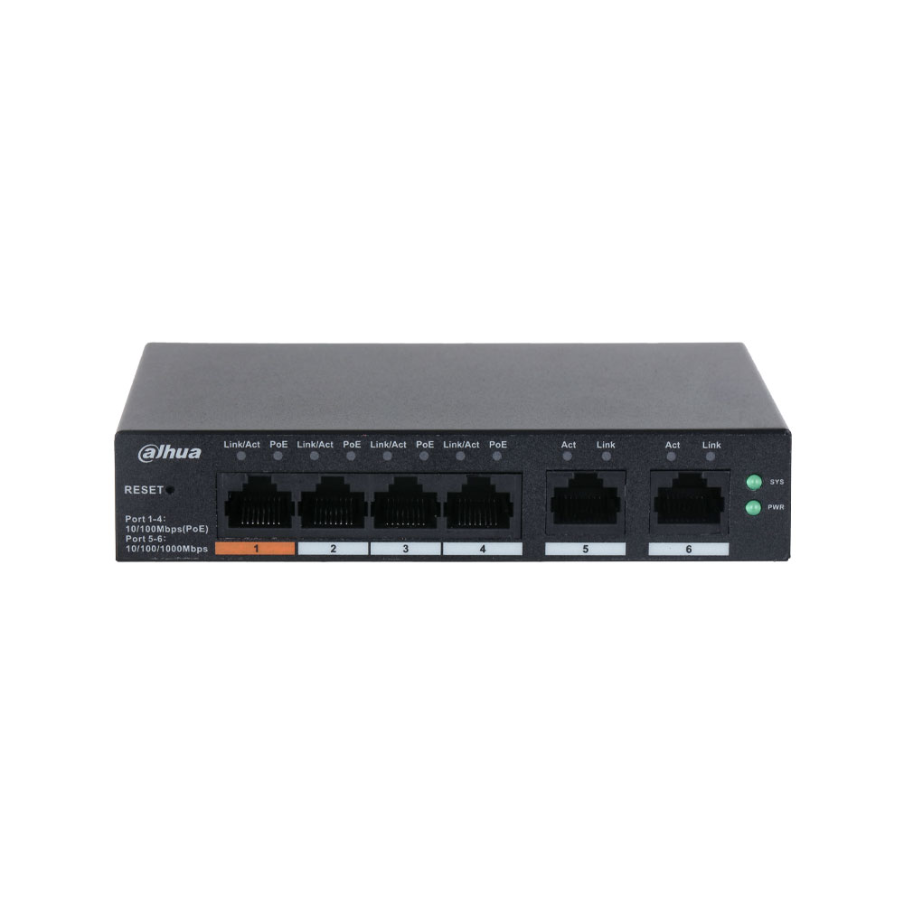 Switch gestionable L2 en la nube de 6 puertos con 4 PoE DAHUA-4239