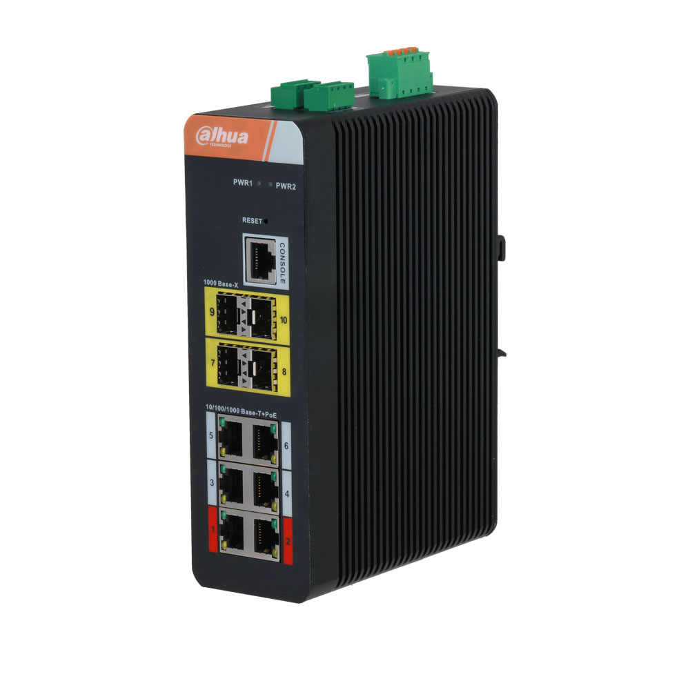 Switch industrial L2 de 10 puertos con 6 PoE DAHUA-3339N