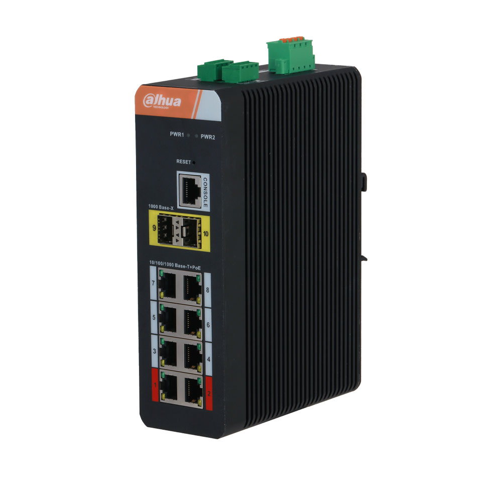 Switch industrial L2 de 10 puertos con 8 PoE DAHUA-4385