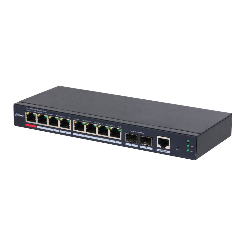 Switch Dahua de 10 puertos Gigabit con 8 PoE DAHUA-4434