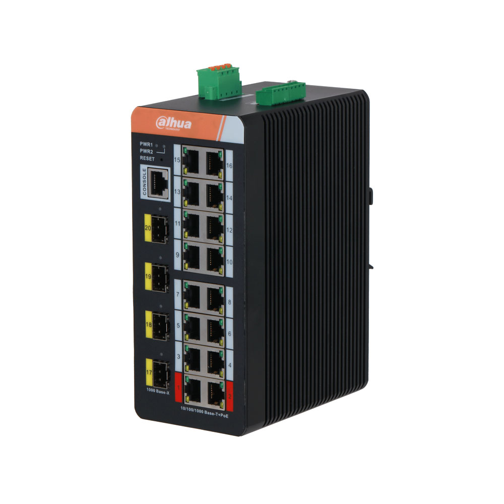 Switch industrial L2 de 20 puertos con 16 PoE DAHUA-4452