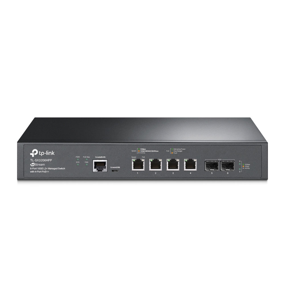 Switch PoE L2+ de 6 puertos 10 Gigabit TPLINK-037