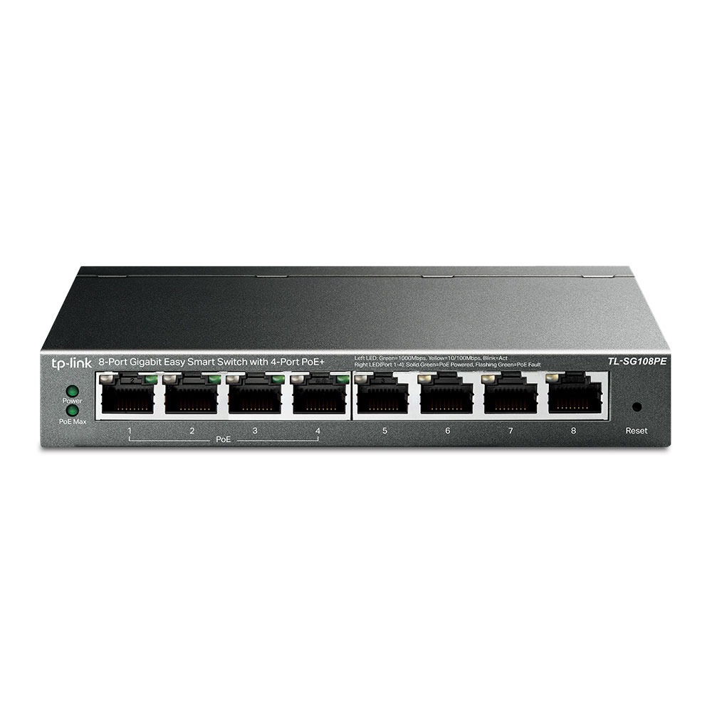 Switch PoE+ Gigabit Easy Smart de 8 puertos con 4 PoE+ TPLINK-106
