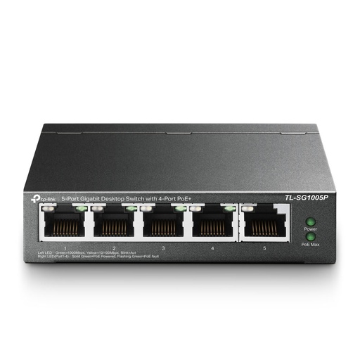 [TPLINK-111] Switch Gigabit de 5 puertos con PoE+ de 4 puertos TPLINK-111