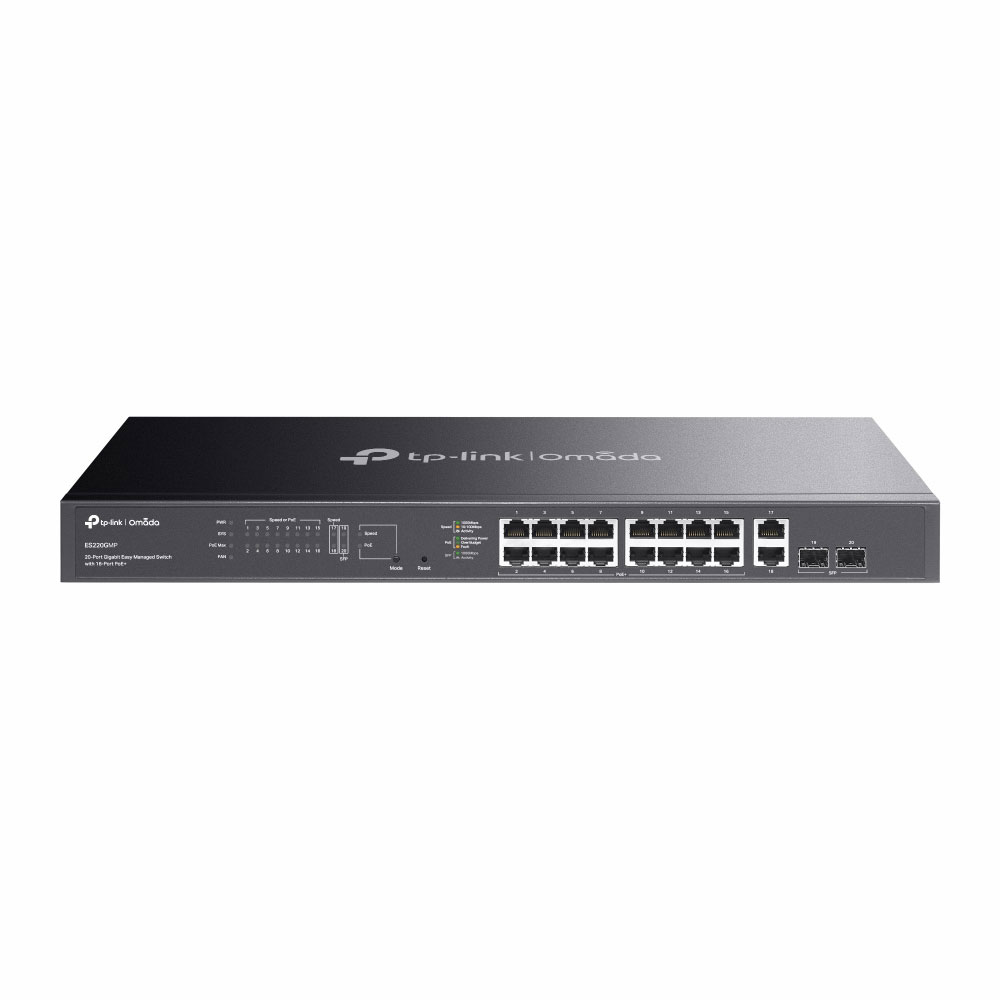 Switch Gigabit Easy Managed de 18 puertos con 16 PoE+ y 2 SFP TPLINK-134