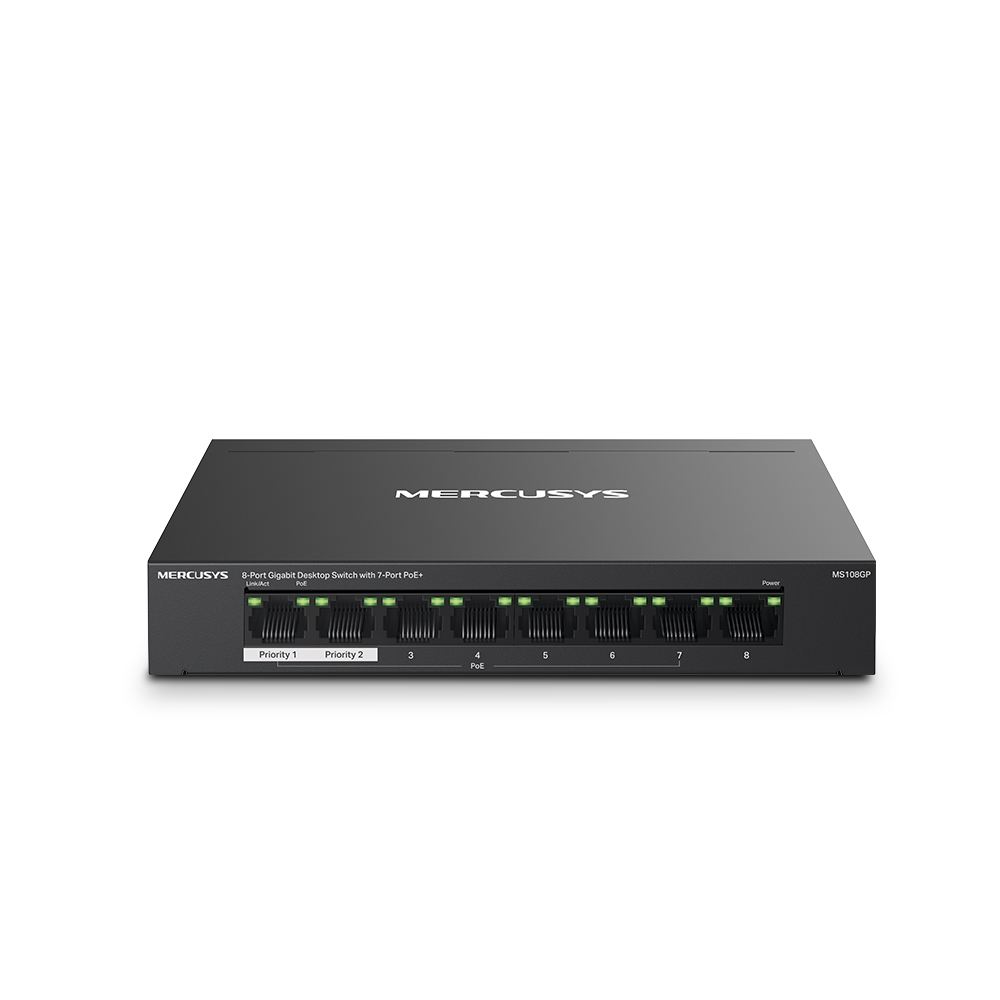 Switch Gigabit de 8 puertos Mercusys con 7 PoE+ TPLINK-202
