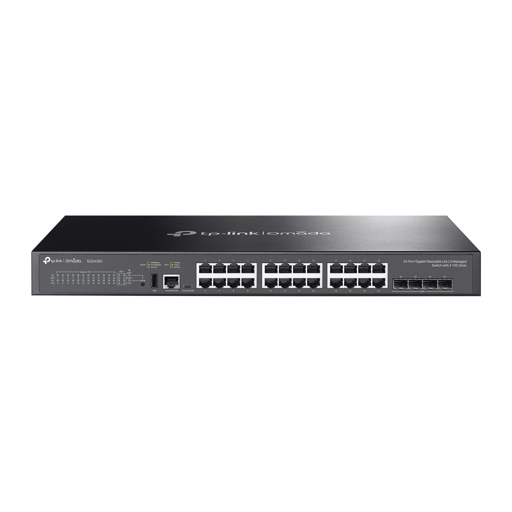 Switch L3 gestionable TP-Link Omada de 24 puertos Gigabit + 4 SFP+ 10G TPLINK-223