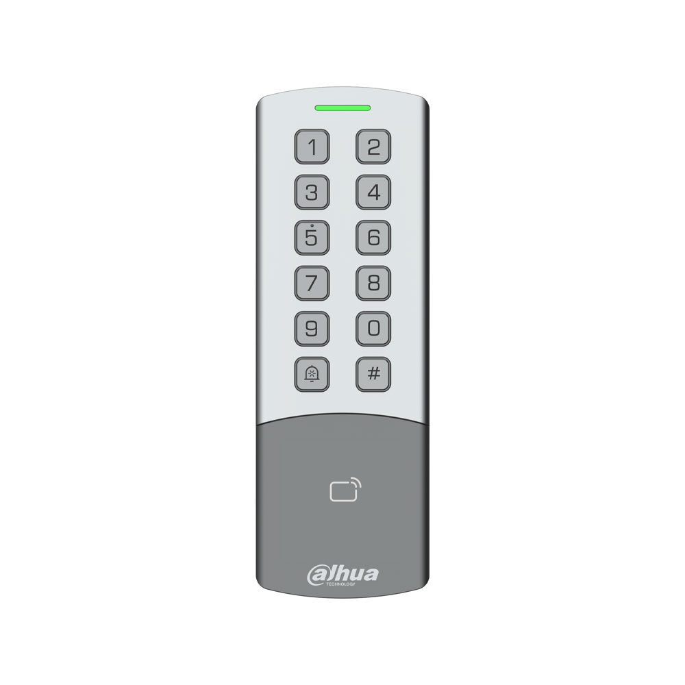 Control de acceso autónomo con lector RFID dual y teclado mecánico en carcasa IP65 e IK08 DAHUA-4791