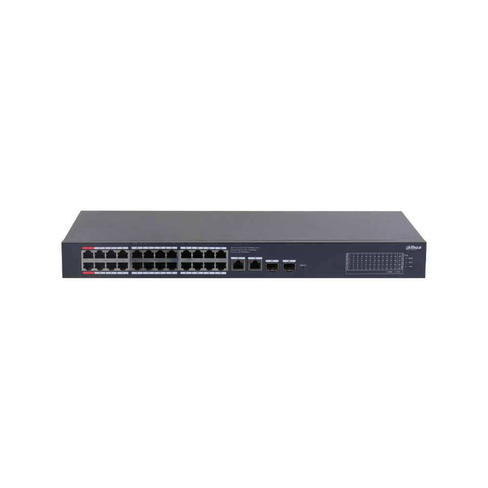 Switch cloud gestionable Gigabit Dahua con 24 puertos PoE DAHUA-4251-V2