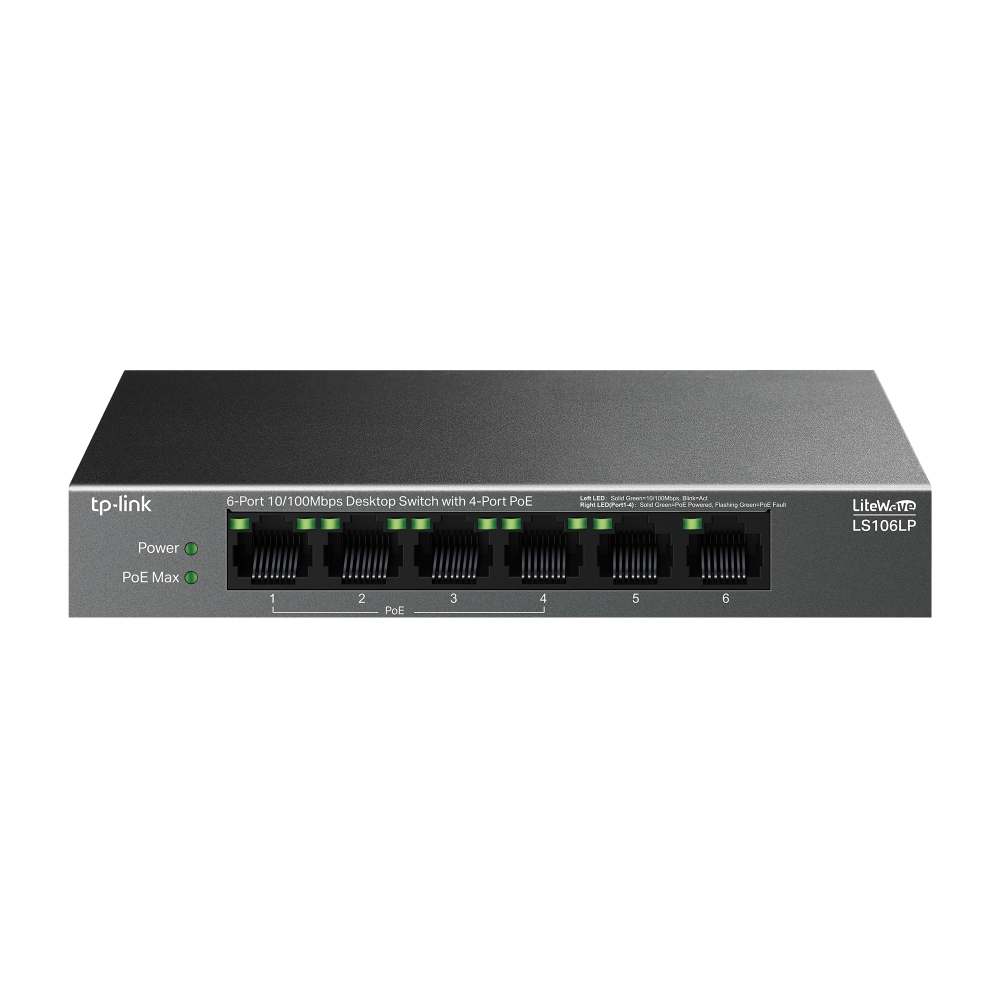 Switch PoE Fast Ethernet TP-Link LiteWave de 6 canales TPLINK-265