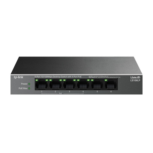 [TPLINK-265] Switch PoE Fast Ethernet TP-Link LiteWave de 6 canales TPLINK-265
