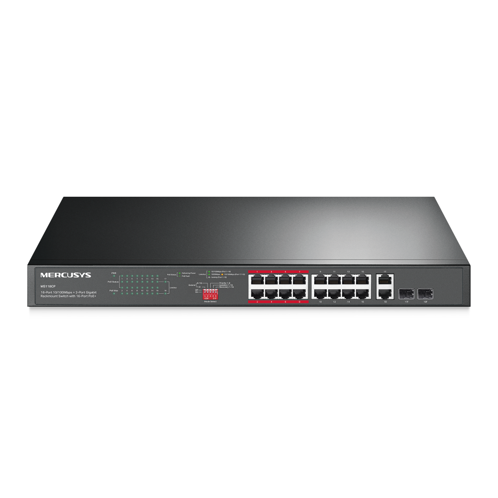 Switch PoE Fast Ethernet TP-Link Mercusys de 18 canales TPLINK-255