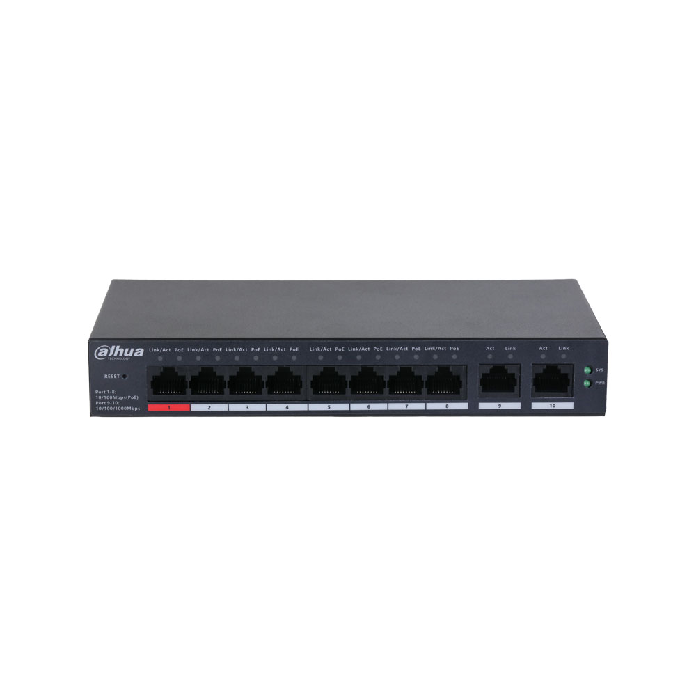 Switch cloud gestionado Dahua con 8 puertos PoE DAHUA-5021