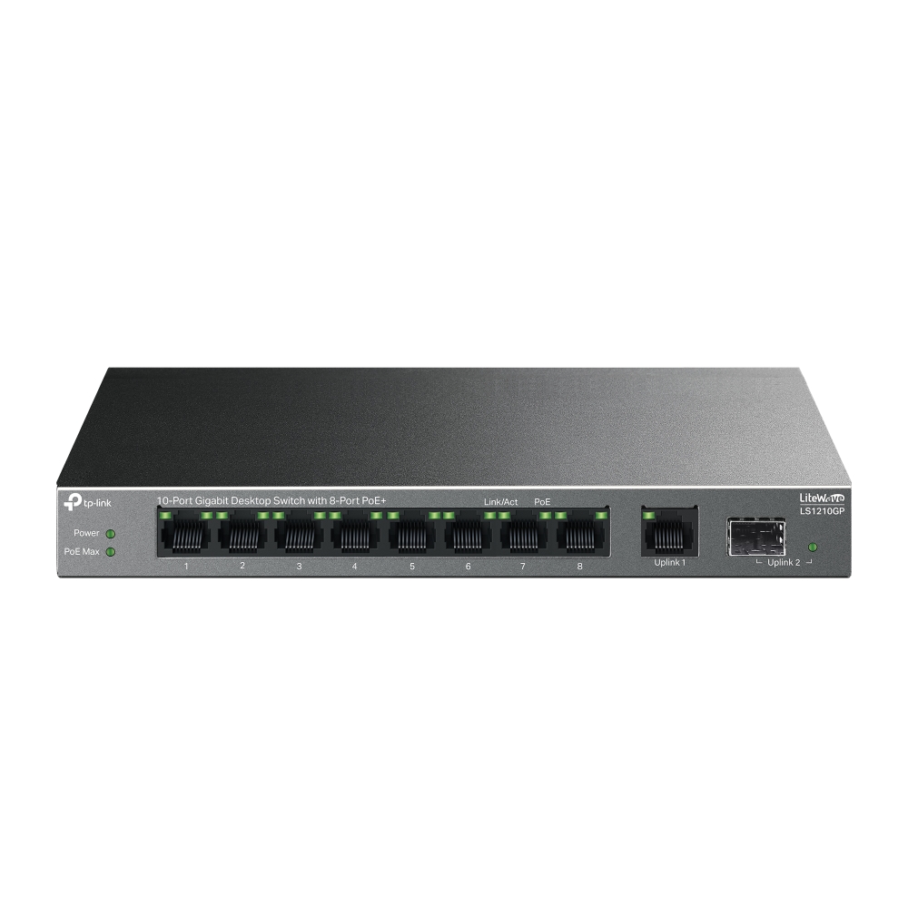 Switch no gestionable PoE+ Gigabit TP-Link LiteWave de 10 puertos TPLINK-264