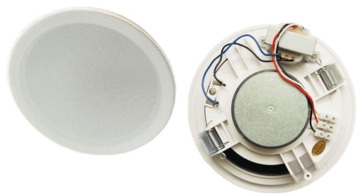 [A-256BTM] A-256BTM · Altavoz techo 6’’, 6 W RMS (6, 3 y 1,5 W), 100 V, 186 mm Ø, muelles