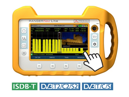[1400870] RANGERNeo Lite · Medidor de campo TV y satélite PROMAX con HEVC