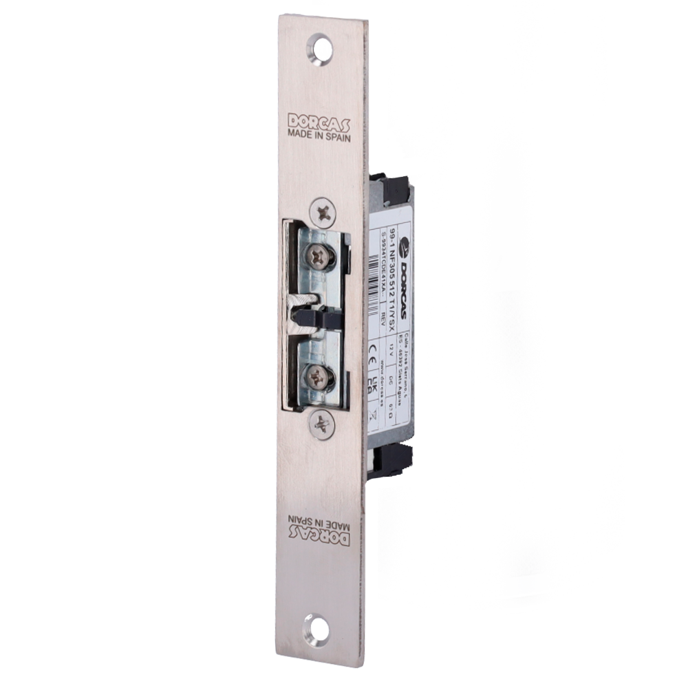 Abrepuertas eléctrico Dorcas - Para puerta sencilla | Pestillo radial regulable - Modo apertura Fail Safe (... DR-99NF-305-512-T