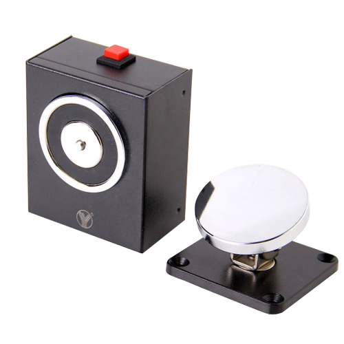 Retenedor electromágnetico - Para puerta sencilla - Fuerza de retención 50 Kg - Botón de accionado manual -... YD-604