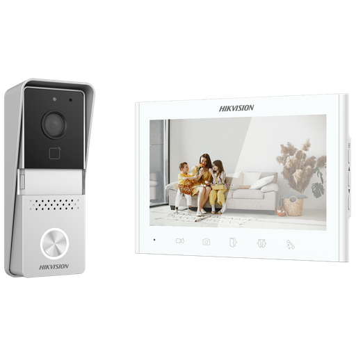 [DS-KIS102-P/Surface] Kit de videoportero - Tecnología 2 hilos analógico - Placa y monitor - Lector MF | Conexión por 2 hilos -... DS-KIS102-P/Surface