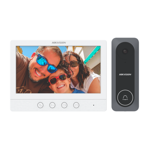 [DS-KIS212] Kit de videoportero - Tecnología 4 hilos analógico - Placa y monitor | Permite 2 monitores más - Conexión por 4 hil... DS-KIS212
