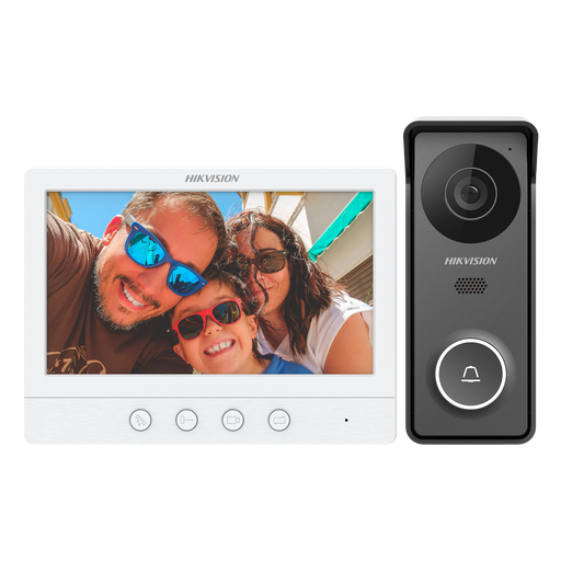 [DS-KIS213(B)] Kit de videoportero - Tecnología 4 hilos analógico - Placa y monitor | Permite 2 monitores más - Conexión por 4 ... DS-KIS213(B)