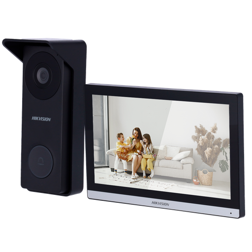 [DS-KIS313-P(B)] Kit de videoportero - Tecnología 4 hilos analógico & WiFi - Placa y monitor | Permite 2 monitores más - Conexi... DS-KIS313-P(B)