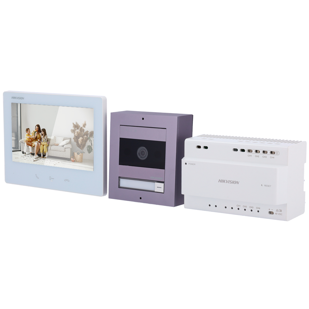 Kit de videoportero - Tecnología 2 hilos HD con WiFi - Placa y monitor | Permite 8 monitores más - Firmw... DS-KIS704EY/Aluminum