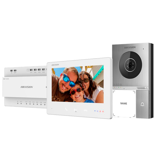 [DS-KIS705EY] Kit de videoportero con dos relés - Tecnología 2 hilos HD con WiFi - Placa y monitor | Permite 8 monitores más - ... DS-KIS705EY