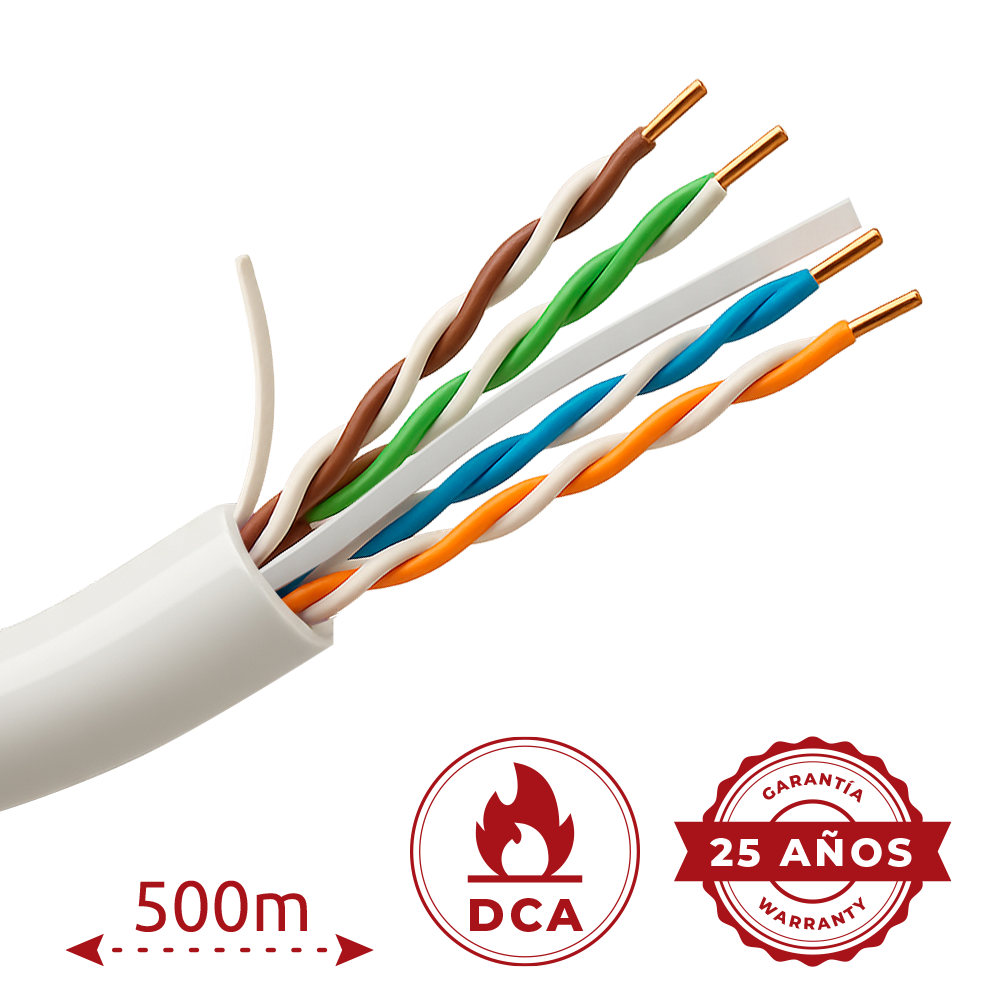 Uniview UV-UTP6-500-BC24AWG-DCA-R-W - Cable UTP 500m Cat6