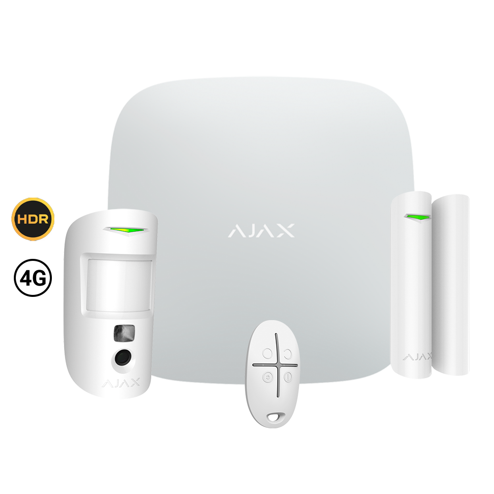 AJ-STARTERKIT-CAM-HDR-4G-W - Kit de alarma profesional - Certificado Grado 2 - Comunicación...