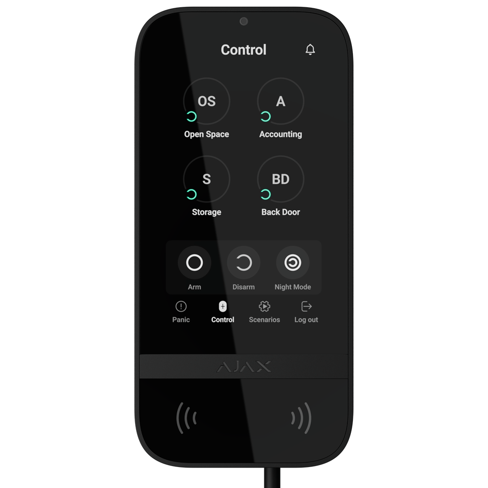 FIBRA-KEYPADTOUCHSCREEN-B - Teclado con pantalla IPS táctil y RFID - Grado 3 -...
