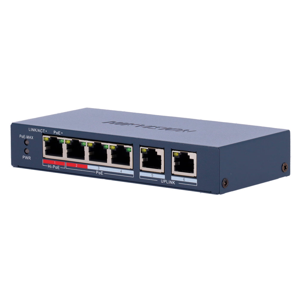Hikvision DS-3E1106HP-EI - Switch 4p PoE gestionable