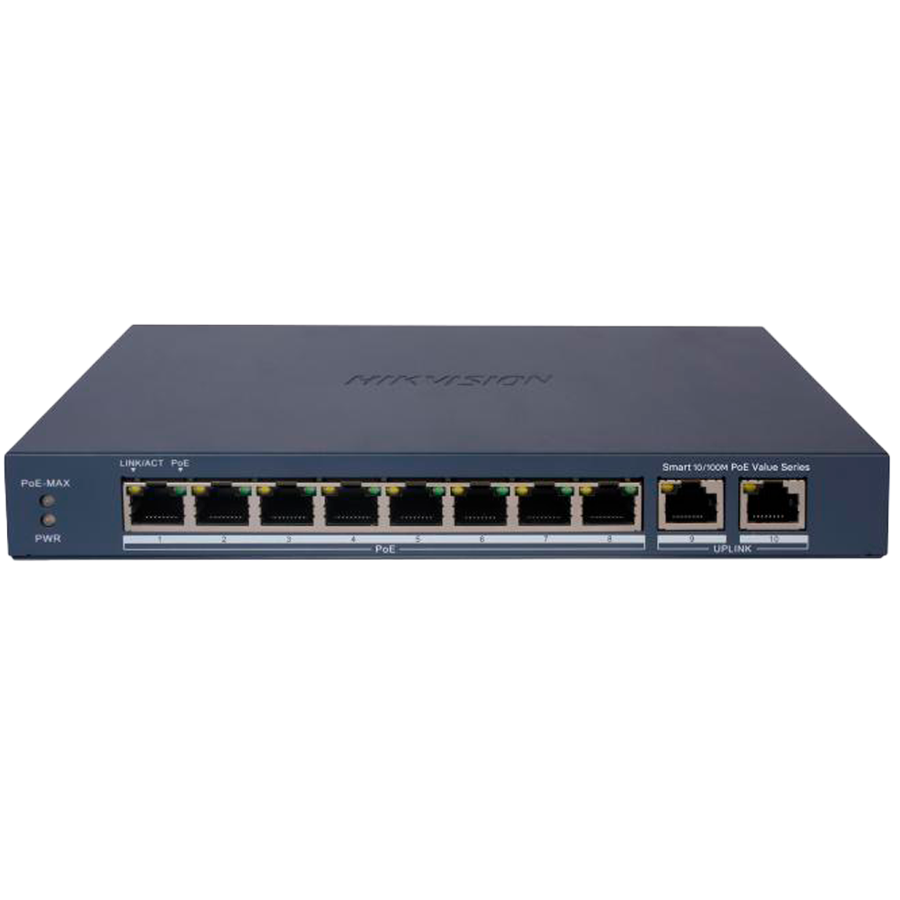 Hikvision DS-3E1310P-EI/M - Switch 8p PoE gestionable