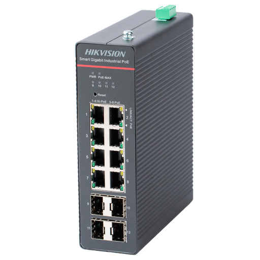 [DS-3T1512HP-SI-8P4F] Hikvision DS-3T1512HP-SI-8P4F - Switch 8p PoE