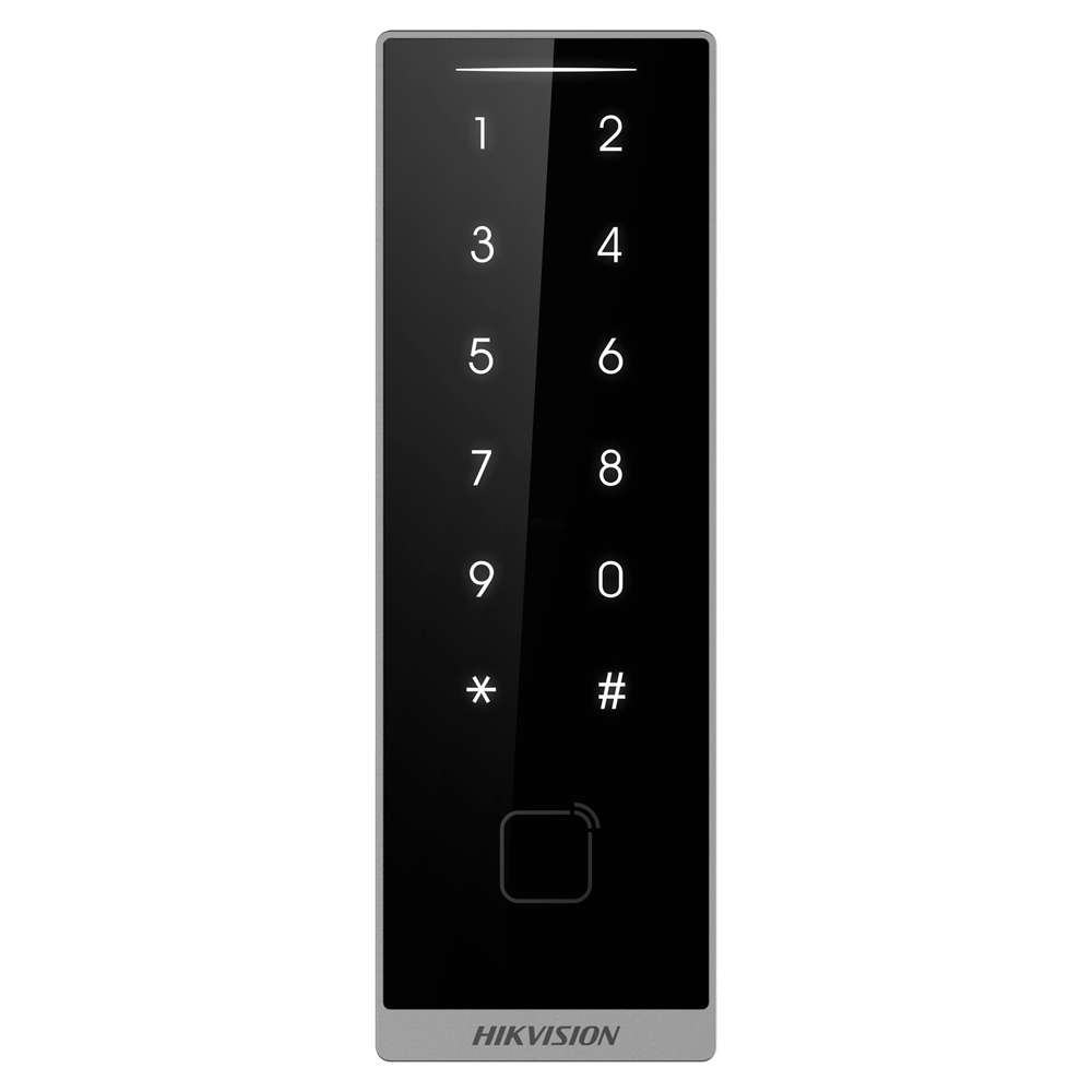 DS-K1105EDKB - Lector de acceso para marcos - Acceso por tarjeta MF DESFire y PIN - Indicador...