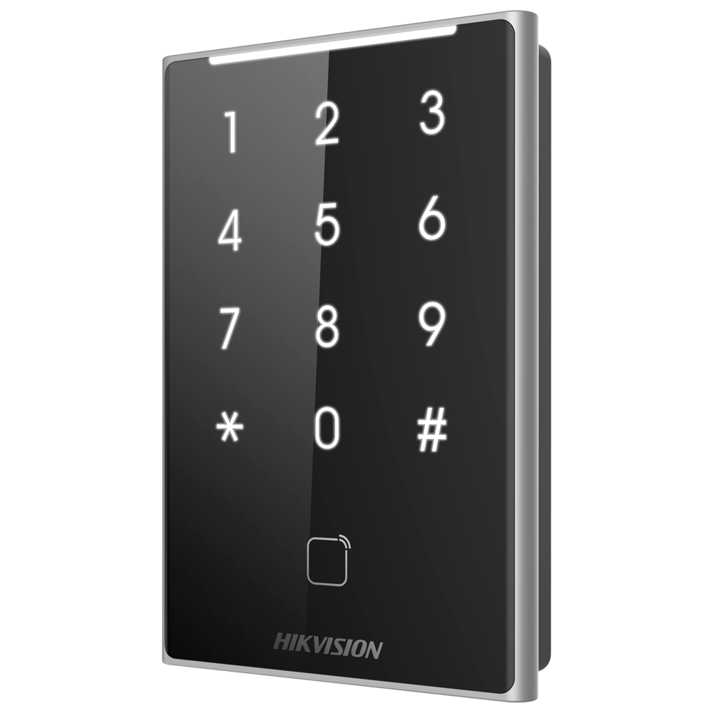 DS-K1109DKB - Lector de acceso - Acceso por tarjeta MF DESFire y PIN - Indicador LED y...
