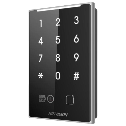 [DS-K1109DKB-QR] DS-K1109DKB-QR - Lector de acceso - Acceso por tarjeta MF DESFire, QR y PIN - Indicador LED y...