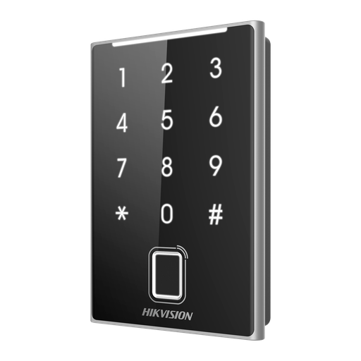 [DS-K1109DKFB] DS-K1109DKFB - Lector de acceso - Acceso por huella, tarjeta MF DESFire y PIN - Indicador LED...