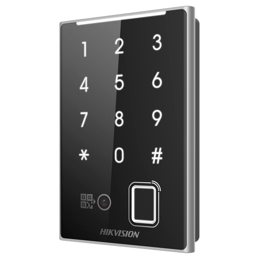 [DS-K1109DKFB-QR] DS-K1109DKFB-QR - Lector de acceso - Acceso por huella, tarjeta MF DESFire, QR y PIN -...